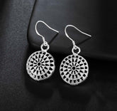 Sterling Silver Medallion Dangle Earrings